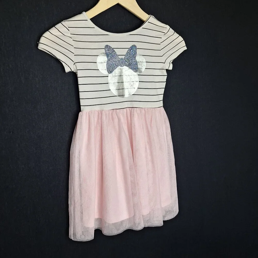 💙 Disney Girls Tulle T-Shirt Dress Size 6 Ballerina Princess Cute Outfit Girly